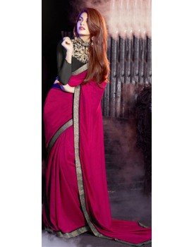 pink colour saree