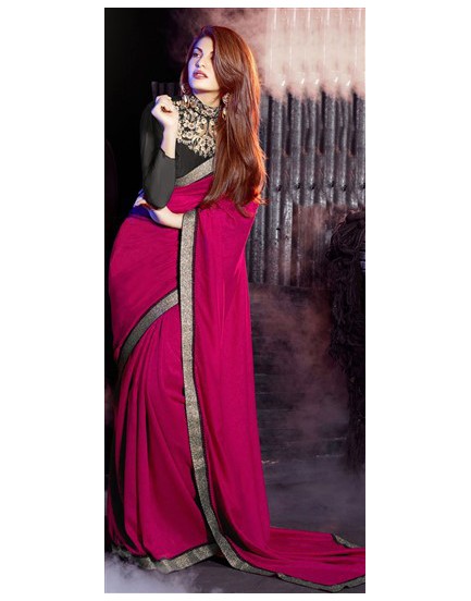 pink colour saree