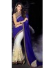 orange worked saree
