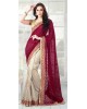 orange worked saree