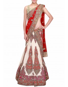 white and maroon designer lehenga