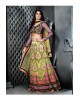 yellow designer lehenga with blue blouse