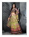 yellow designer lehenga with blue blouse