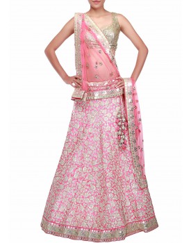pink designer lehenga