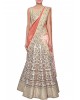 orange and cream designer saree