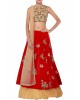 red two layered designer saree