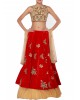 red two layered designer saree
