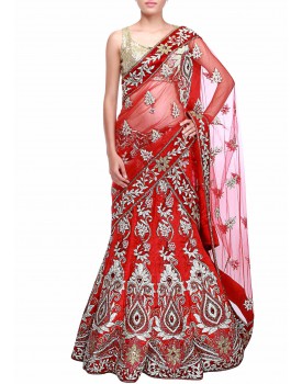 maroon designer lehenga