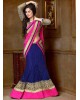 pink and blue fishcut lehenga