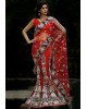 Red fishcut lehenga