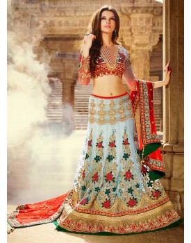 multicolor fishcut lehenga