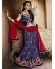 blue fishcut lehenga