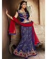 blue fishcut lehenga