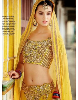 yellow bridal lehenga