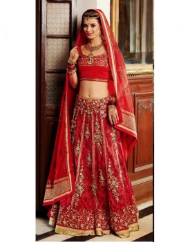 Red bridal lehenga