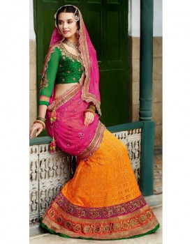 multi colour bridal lehenga