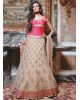 pink and white bridal lehenga