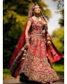 maroon wedding bridal lehenga
