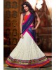 white and blue net lehenga