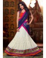white and blue net lehenga