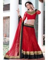 Maroon net lehenga