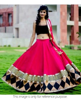 Pink and black lehenga