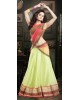 Light green and orange lehenga