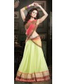 Light green and orange lehenga