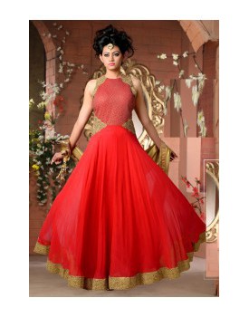 Red colour readymade dress