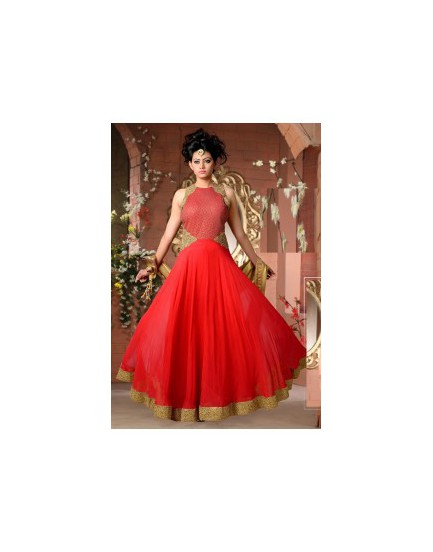 Red colour readymade dress