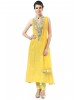 yellow ready made dress with stone work
