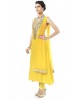 yellow ready made dress with stone work
