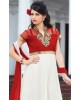 white-maroon dress