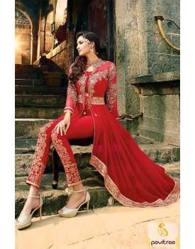 Maroon designer anarkali dress