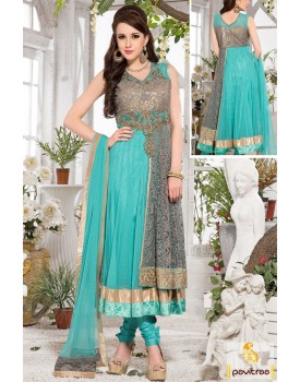 sky blue anarkali dress