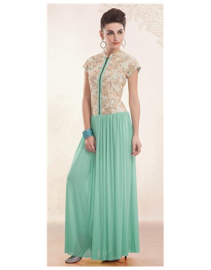 Sky blue party wear dress