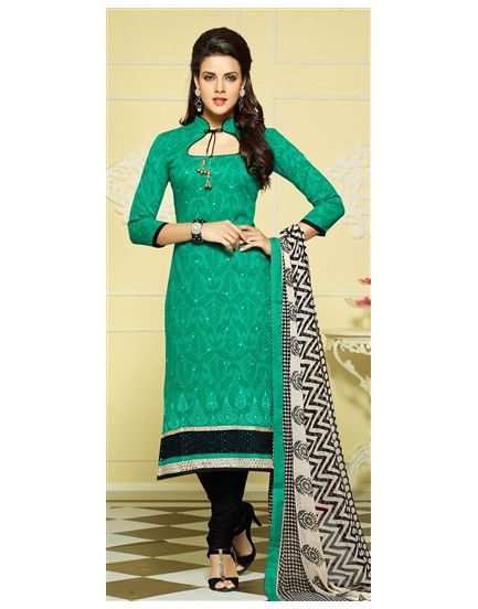Green party wear dress