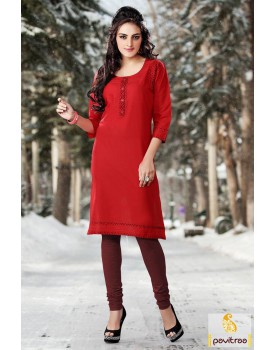 Red casual kurti