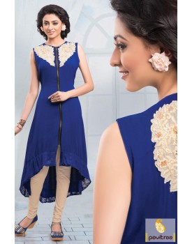 Blue embroidery kurti