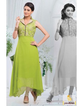 Green embroidery kurti