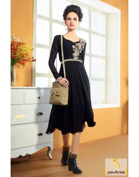 Black embroidery kurti