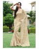 cream worked saree