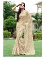 cream worked saree
