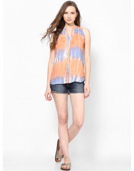 orange-blue casual shirt