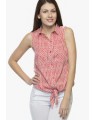Red print casual shirt