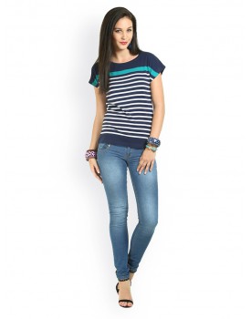 black-blue casual T-shirt