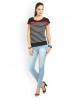 black-blue casual T-shirt