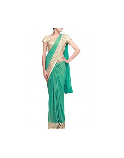 blue lace bridal saree