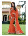 orange bridal saree