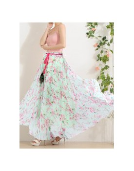 white skirt with pink flowers